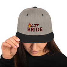 Load image into Gallery viewer, LIT BRIDE Snapback Hat (Dark Red Stitch)
