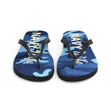 Load image into Gallery viewer, Navy Bride Flip-Flops
