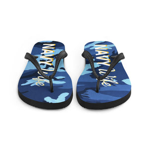 Navy Bride Flip-Flops